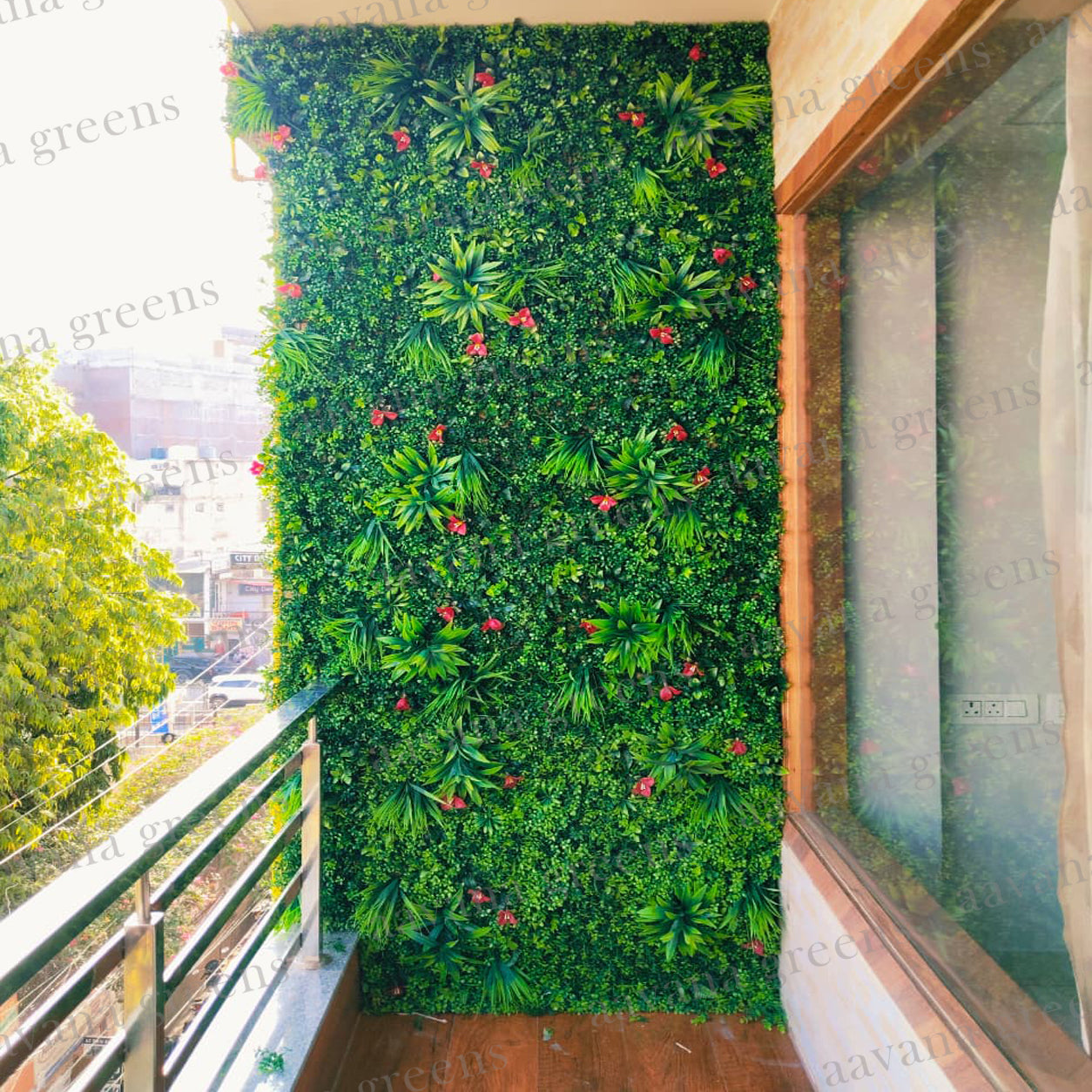 Aavana Greens (Size-100 x 100 CM)Artificial Vertical Grass Panels for Wall UV Protected