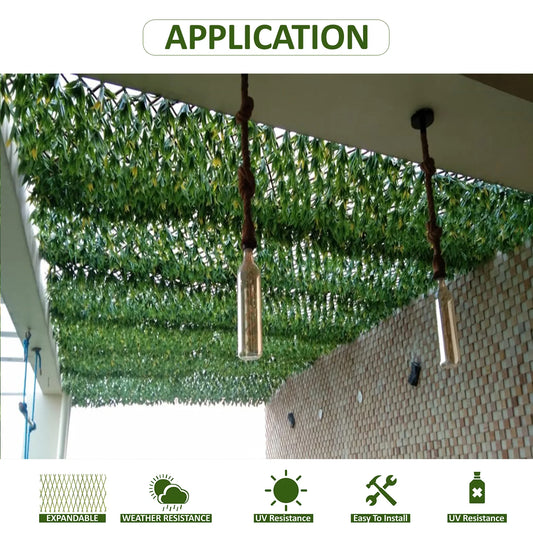 Green & Yellow Flower Artificial Expandable Trellis Ideal Size 210x90 CM