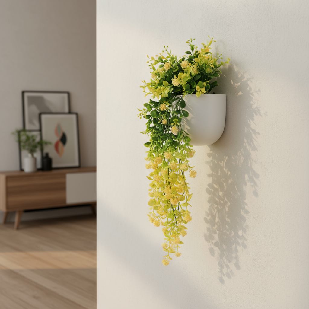 Aavana Greens Artificial Hanging Creepers without Pot for Balcony Terrace Living Room & Vertical Garden Decoration – UV Protected & Maintenance Free