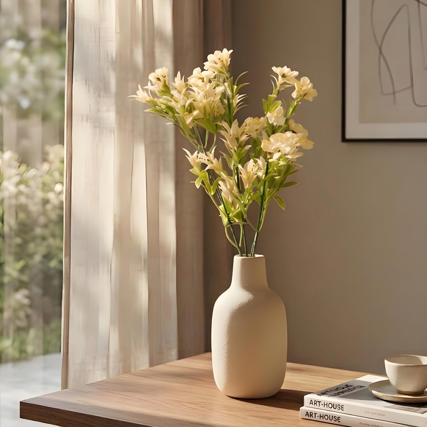 Aavana Greens Artificial Bush Plant for Home & Office Décor - Realistic Green Foliage Indoor Decoration (Pot Not Included)