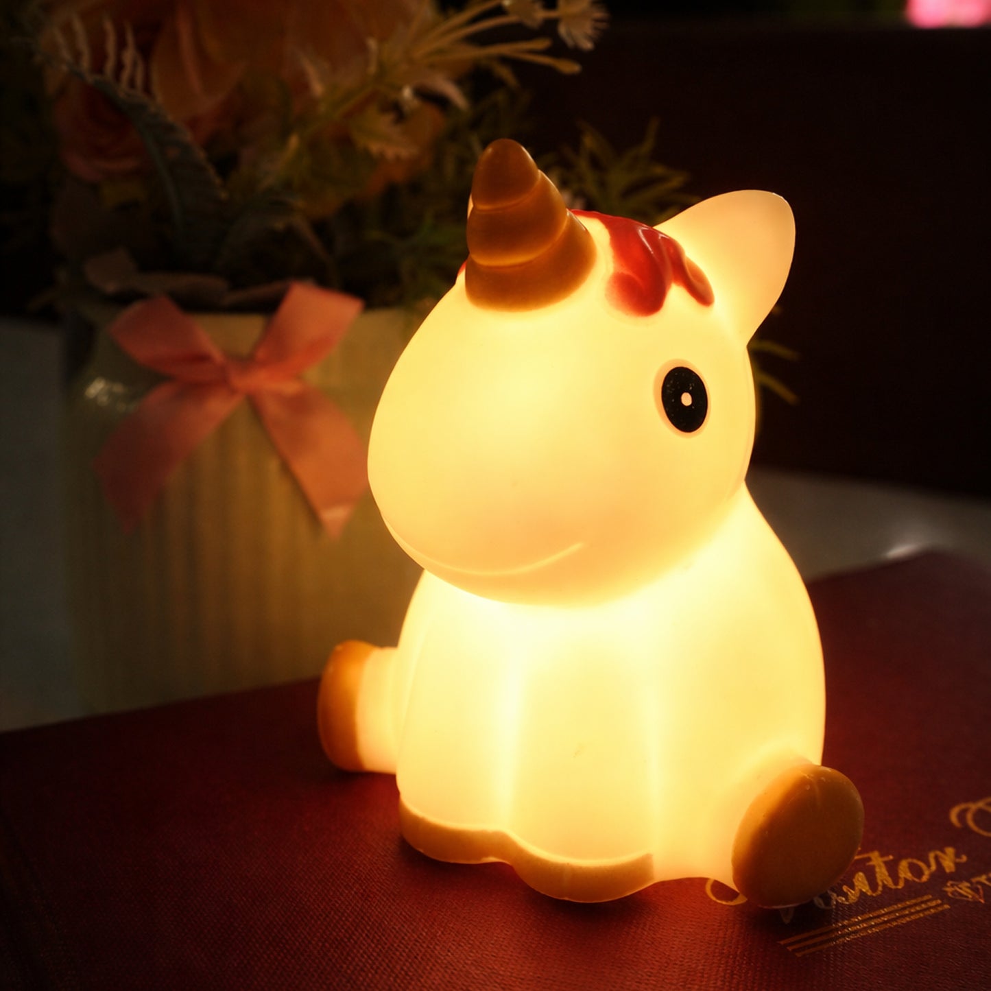 Aavana Greens Unicorn Night Light Lamp for Kids, Battery Operated LED, Cute Bedroom Light for Baby & Toddler, Eye-Caring Gift for Girls & Boys