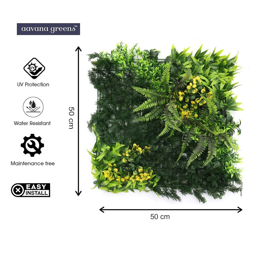 Artificial Vertical Grass Panels for Wall, Pack of 1, Balconies & Outdoor Areas Decoration (Size-50 x 50 CM)
