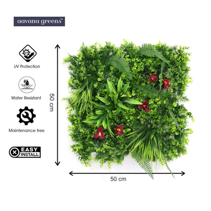 Artificial Vertical Grass Panels for Wall, Pack of 1, Balconies & Outdoor Areas Decoration (Size-50 x 50 CM)