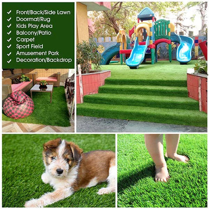 35mm German Mint Double Backing Artificial Grass 6.5 Feet Width PE & PU Material Grass For Indoor And Outdoor Use