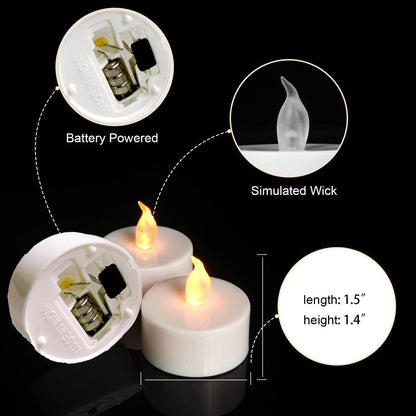 Aavana Greens 24 Pcs LED Tea Light Candle, Acrylic Flameless & Smokeless Decorative Candle Perfect for Gifting, Home, Birthday, Diwali, Christmas (Acrylic-24 Pcs) - Warm White Yellow