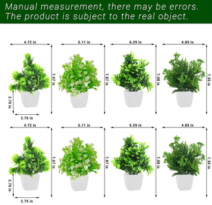 Aavana Greens Pack of 8, 18 CM Height Artificial Potted Table Top Arrangement/Plants