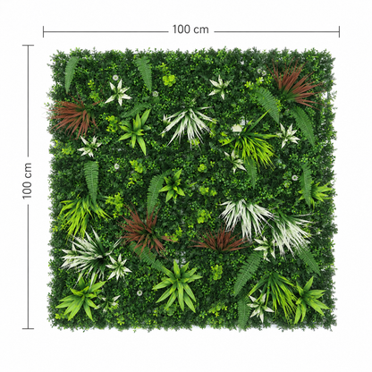 Aavana Greens(Size-100 x 100 CM) Artificial Vertical Garden Panel with Green leaves UV Protected