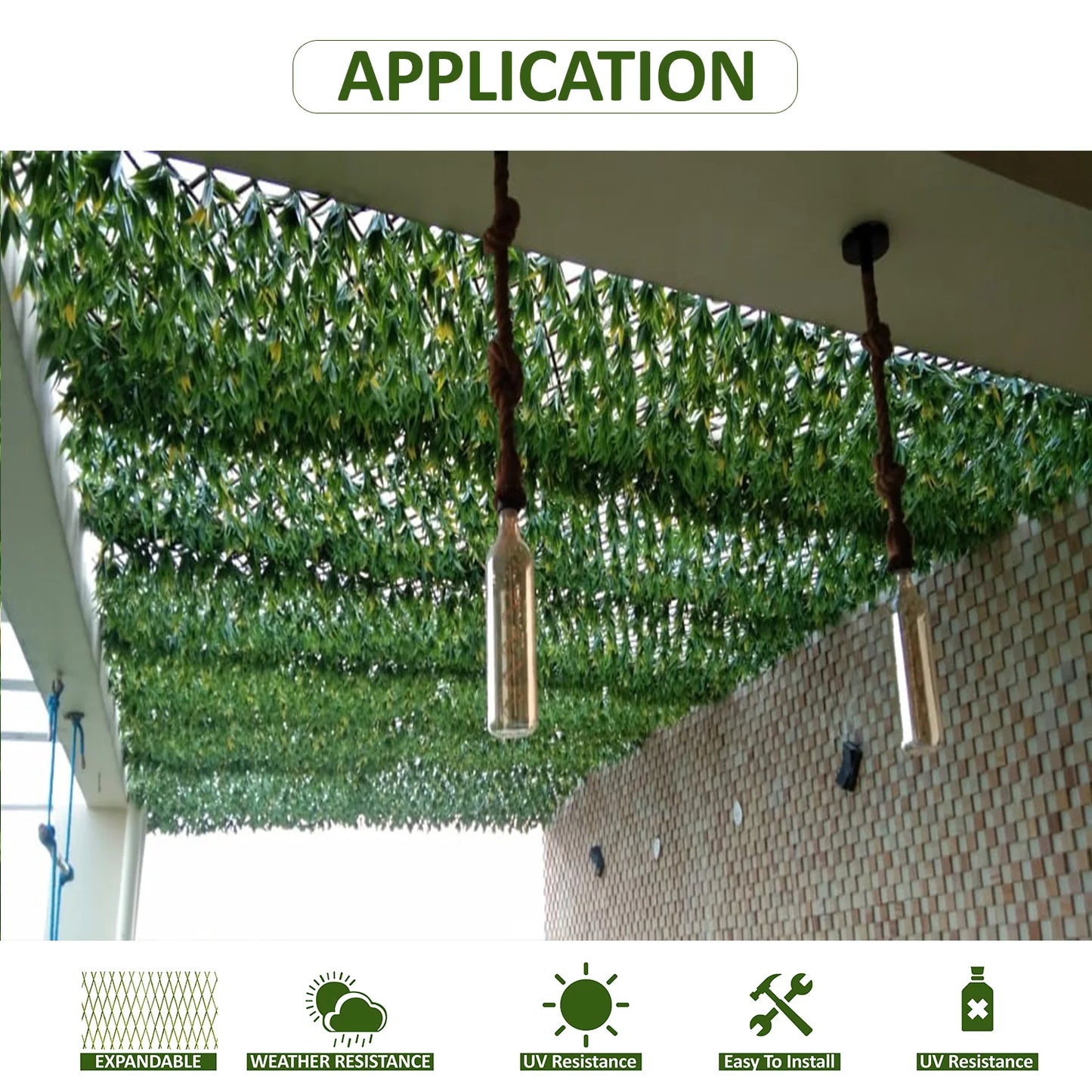 Green & Yellow Flower Artificial Expandable Trellis Ideal Size 210x90 CM