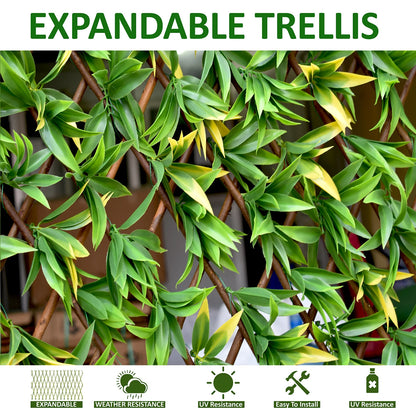 Green & Yellow Flower Artificial Expandable Trellis Ideal Size 210x90 CM
