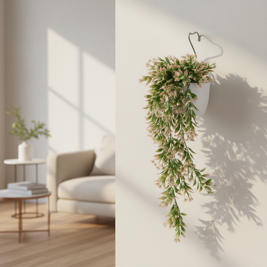 Aavana Greens Artificial Hanging Creeper without Pot for Balcony Terrace Living Room & Vertical Garden Decoration – UV Protected & Maintenance Free