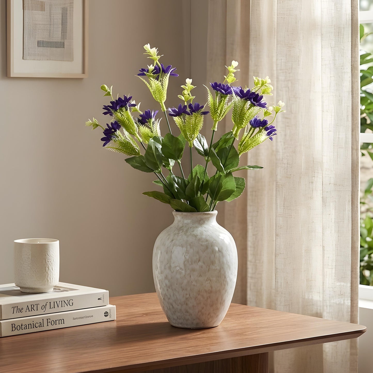 Aavana Greens Artificial Bush Plant for Home & Office Décor - Realistic Green Foliage Indoor Decoration (Pot Not Included)