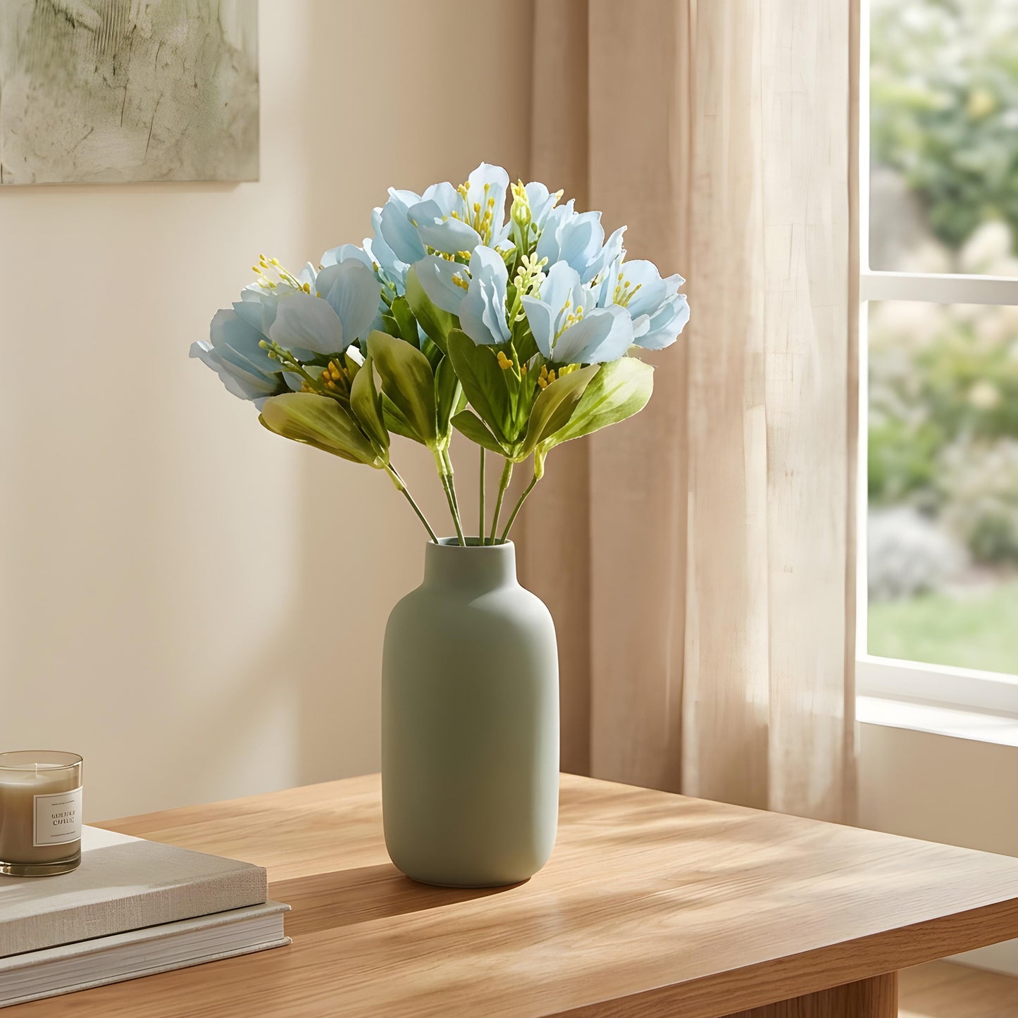 Aavana Greens Artificial Bush Plant for Home & Office Décor - Realistic Green Foliage Indoor Decoration (Pot Not Included)