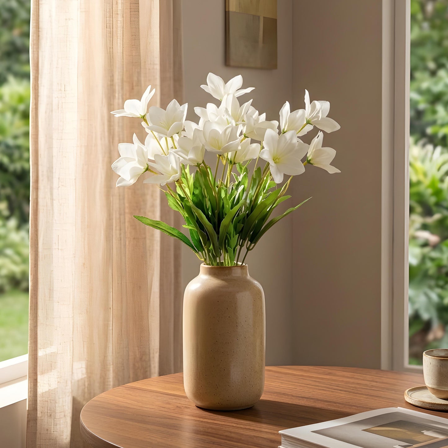 Aavana Greens Artificial Bush Plant for Home & Office Décor - Realistic Green Foliage Indoor Decoration (Pot Not Included)