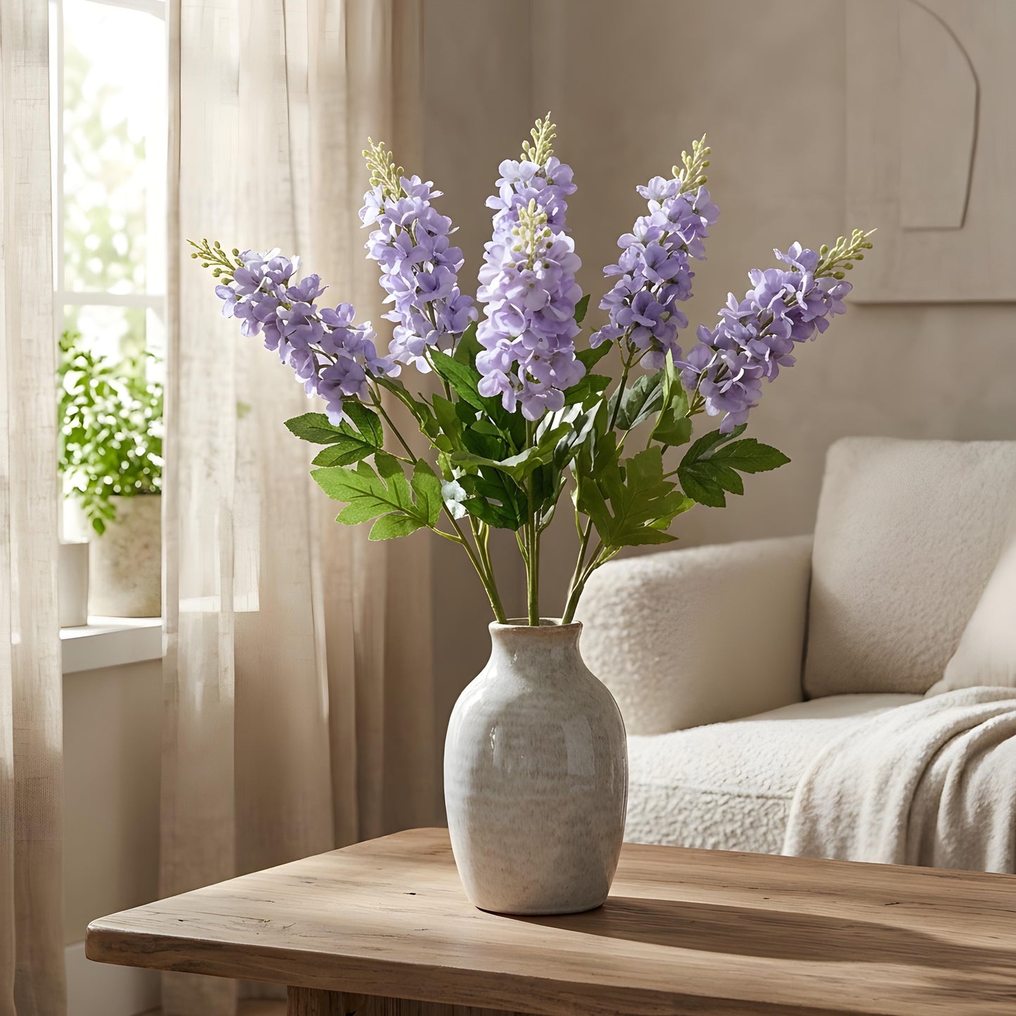 Aavana Greens Artificial Bush Plant for Home & Office Décor - Realistic Green Foliage Indoor Decoration (Pot Not Included)