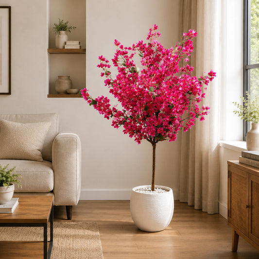 Aavana Greens 5 Feet (150 CM) Tall  Bougainvillea Artificial Plant, Pack of 1 without Pot