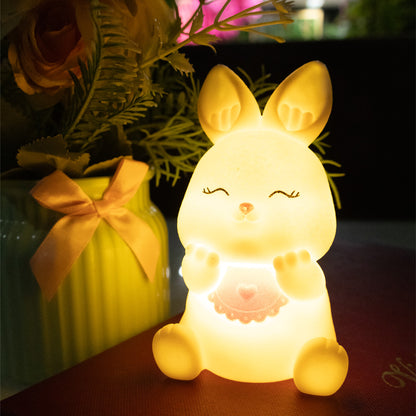 Aavana Greens Bunny Night Light Lamp for Kids, Battery Operated LED, Cute Bedroom Light for Baby & Toddler, Eye-Caring Used for Girls & Boys