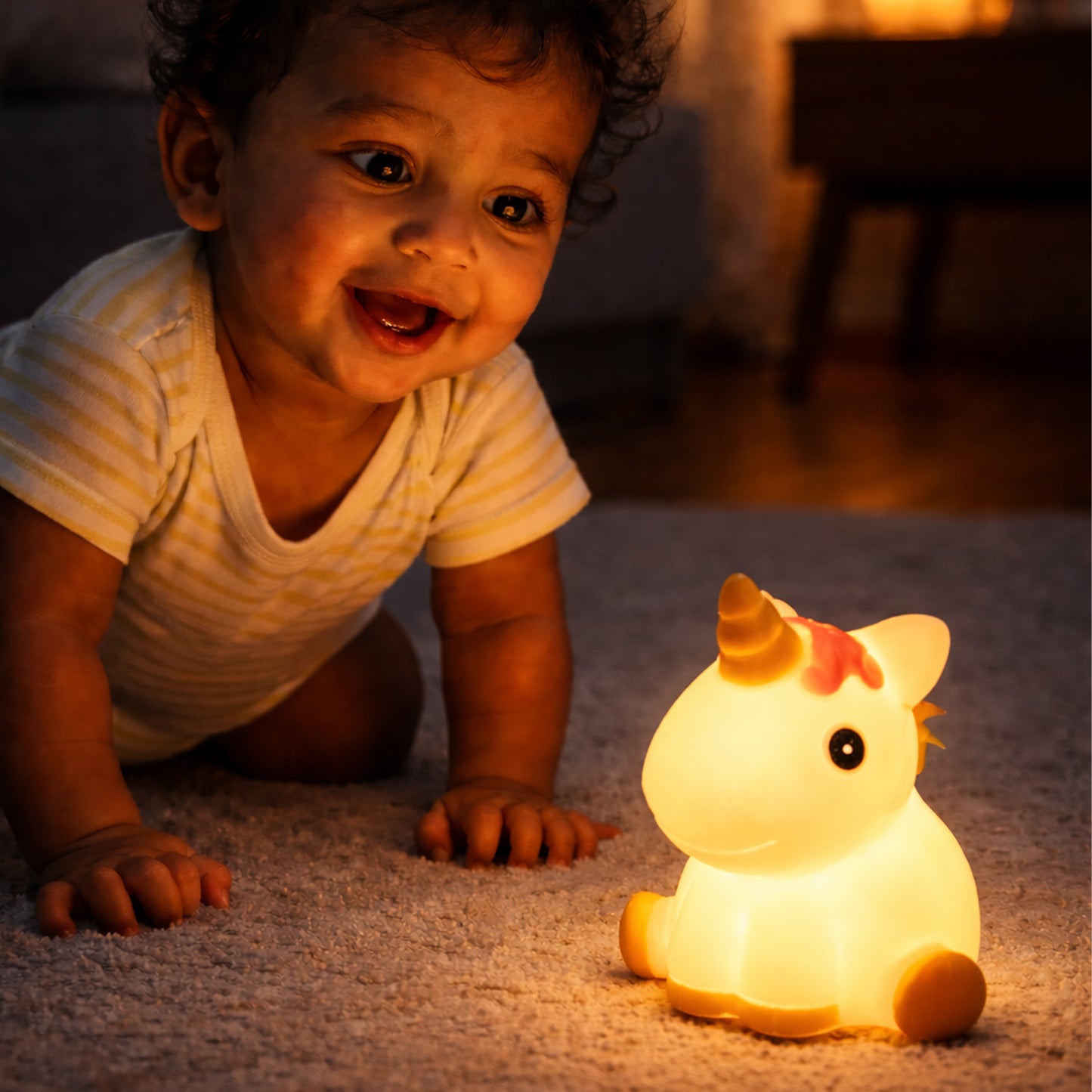 Aavana Greens Unicorn Night Light Lamp for Kids, Battery Operated LED, Cute Bedroom Light for Baby & Toddler, Eye-Caring Gift for Girls & Boys