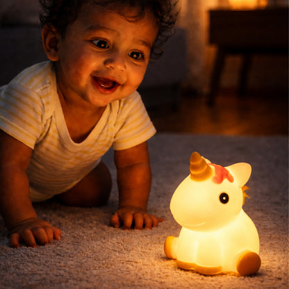 Aavana Greens Unicorn Night Light Lamp for Kids, Battery Operated LED, Cute Bedroom Light for Baby & Toddler, Eye-Caring Gift for Girls & Boys