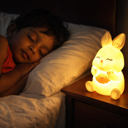 Aavana Greens Bunny Night Light Lamp for Kids, Battery Operated LED, Cute Bedroom Light for Baby & Toddler, Eye-Caring Used for Girls & Boys