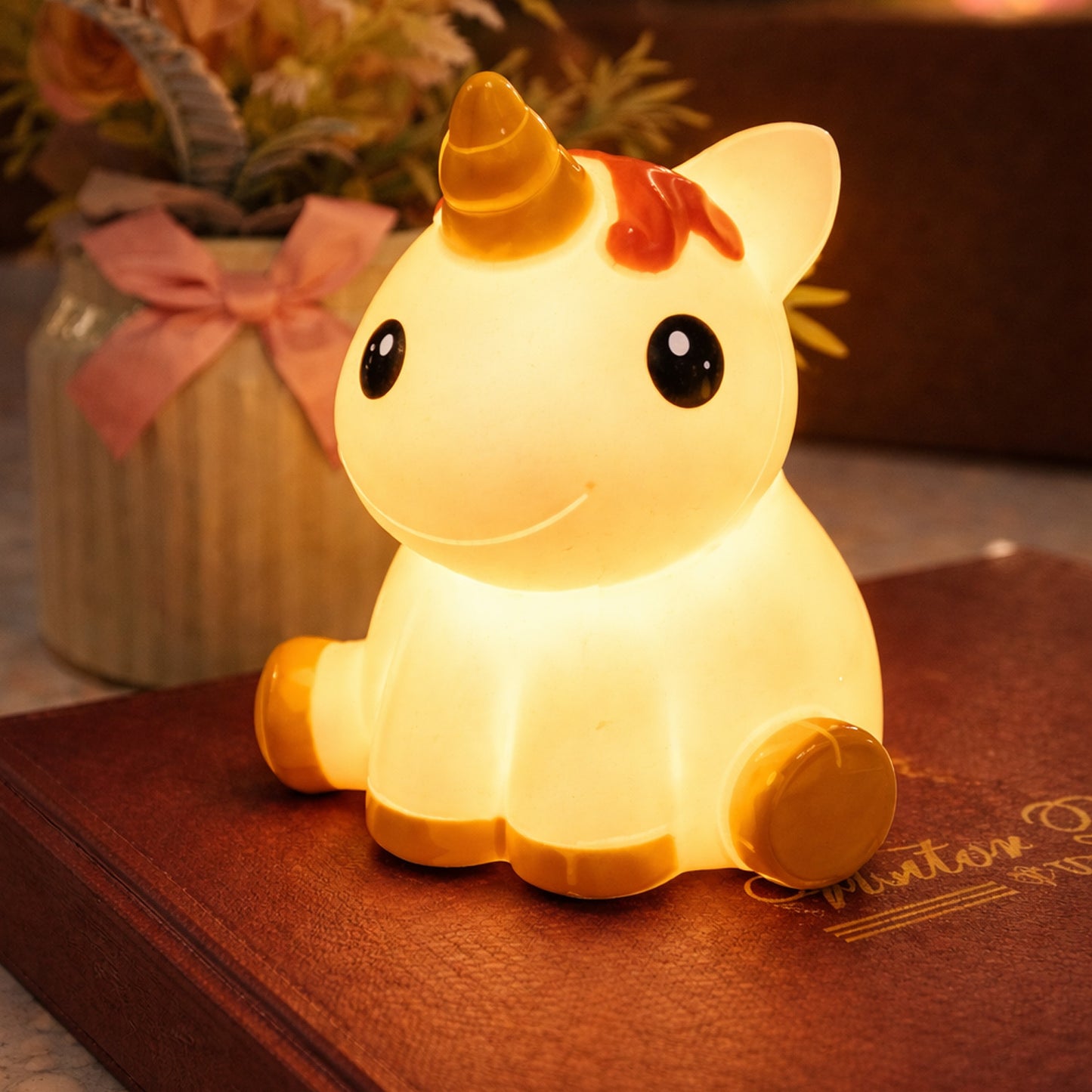 Aavana Greens Unicorn Night Light Lamp for Kids, Battery Operated LED, Cute Bedroom Light for Baby & Toddler, Eye-Caring Gift for Girls & Boys