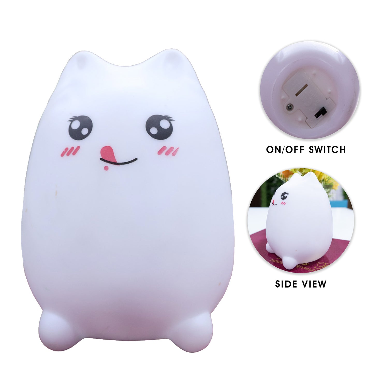 Aavana Greens LED Cat Night Light, Battery Powered Night Light for Kids, Cute Lamp with Warm White Breathing Mode, Christmas Gifts for Kids, Baby, Children, Lady