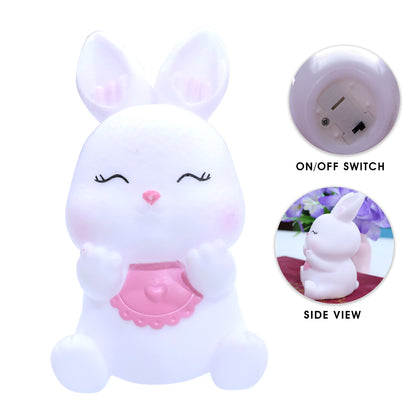Aavana Greens Bunny Night Light Lamp for Kids, Battery Operated LED, Cute Bedroom Light for Baby & Toddler, Eye-Caring Used for Girls & Boys