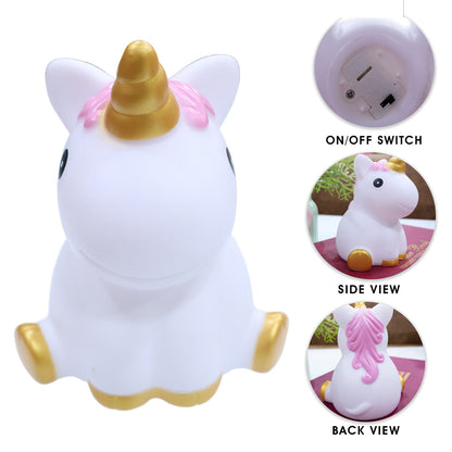 Aavana Greens Unicorn Night Light Lamp for Kids, Battery Operated LED, Cute Bedroom Light for Baby & Toddler, Eye-Caring Gift for Girls & Boys