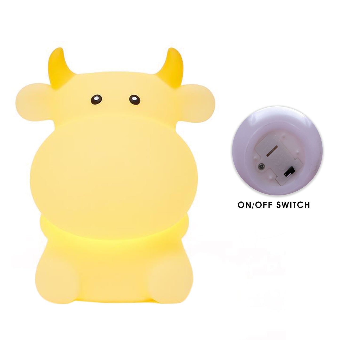 Aavana Greens Cow-Shaped Night Light Lamp for Kids, Battery Operated LED, Cute Bedroom Light for Baby & Toddler, Eye-Caring Gift for Girls & Boys (White)