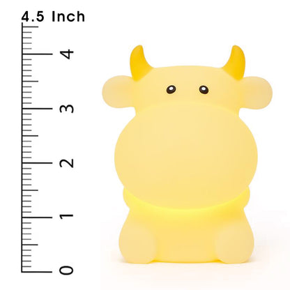 Aavana Greens Cow-Shaped Night Light Lamp for Kids, Battery Operated LED, Cute Bedroom Light for Baby & Toddler, Eye-Caring Gift for Girls & Boys (White)