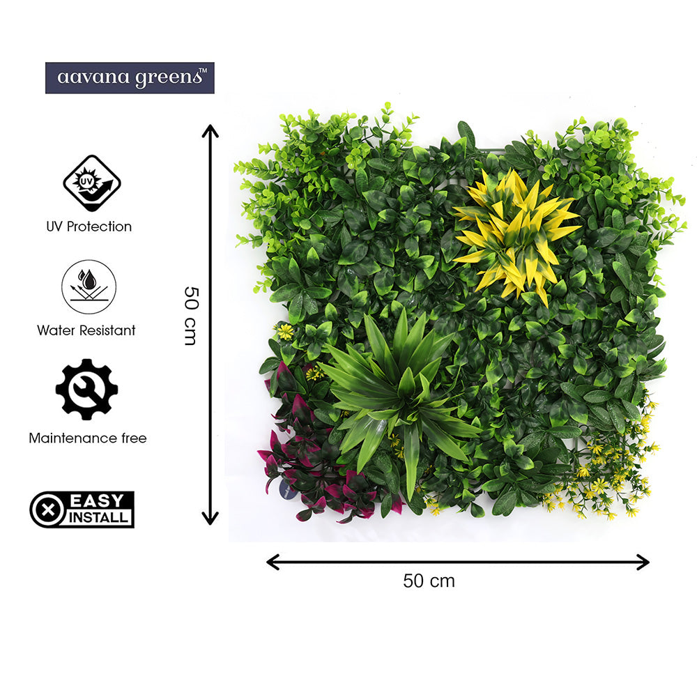 Artificial Vertical Grass Panels for Wall, Pack of 1, Balconies & Outdoor Areas Decoration (Size-50 x 50 CM)