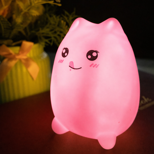 Aavana Greens LED Cat Night Light, Battery Powered Night Light for Kids, Cute Lamp with Warm White Breathing Mode, Christmas Gifts for Kids, Baby, Children, Lady