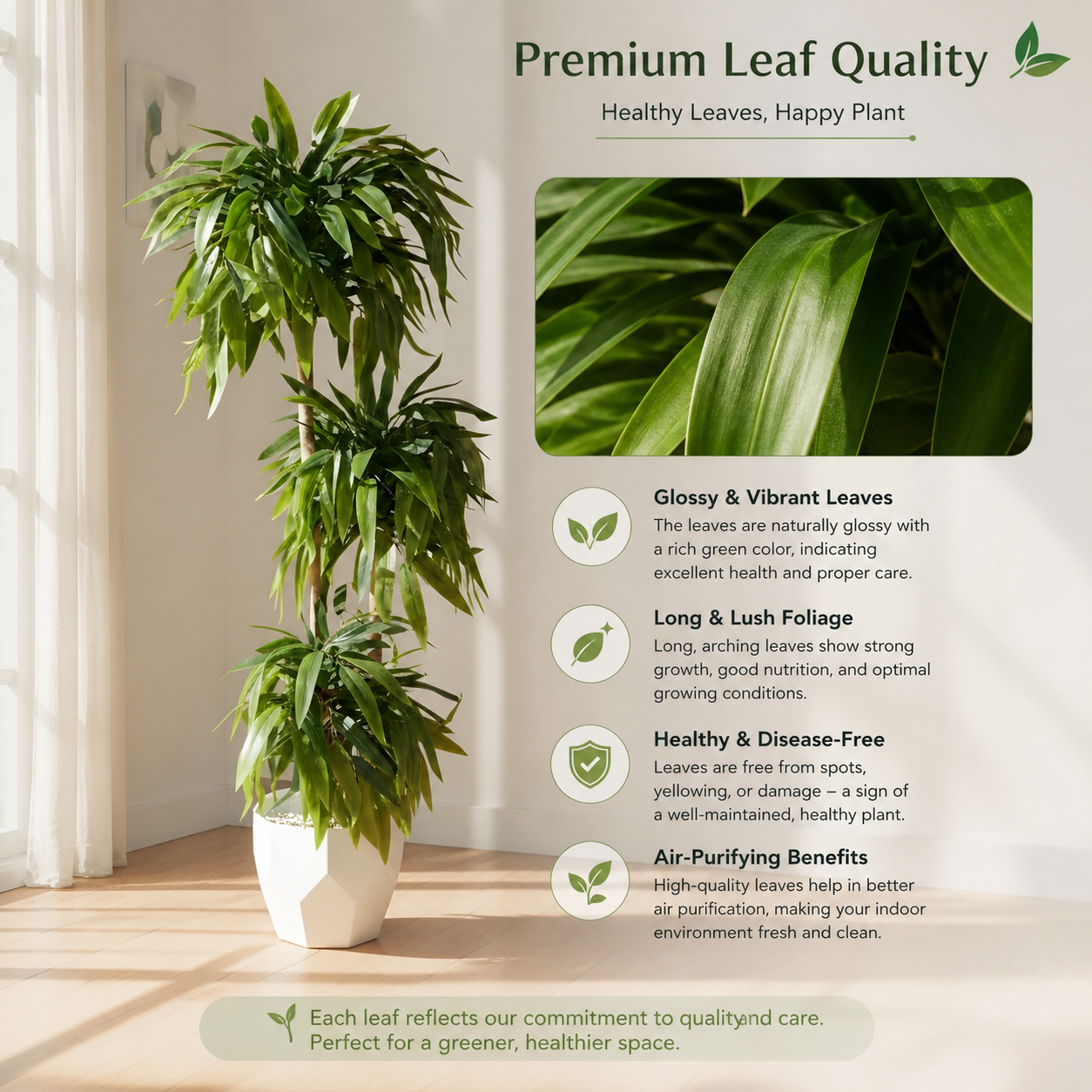 Aavana Greens 4.5 Feet (135 CM) 3 Tier Artificial Bamboo Plant Sticks Without Pot | Tall Decorative Indoor Plant for Living Room, Office & Home Decor | Realistic Green Leaves | No Maintenance Faux Plant (Pot Not Included)