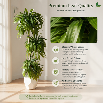 Aavana Greens 4.5 Feet (135 CM) 3 Tier Artificial Bamboo Plant Sticks Without Pot | Tall Decorative Indoor Plant for Living Room, Office & Home Decor | Realistic Green Leaves | No Maintenance Faux Plant (Pot Not Included)