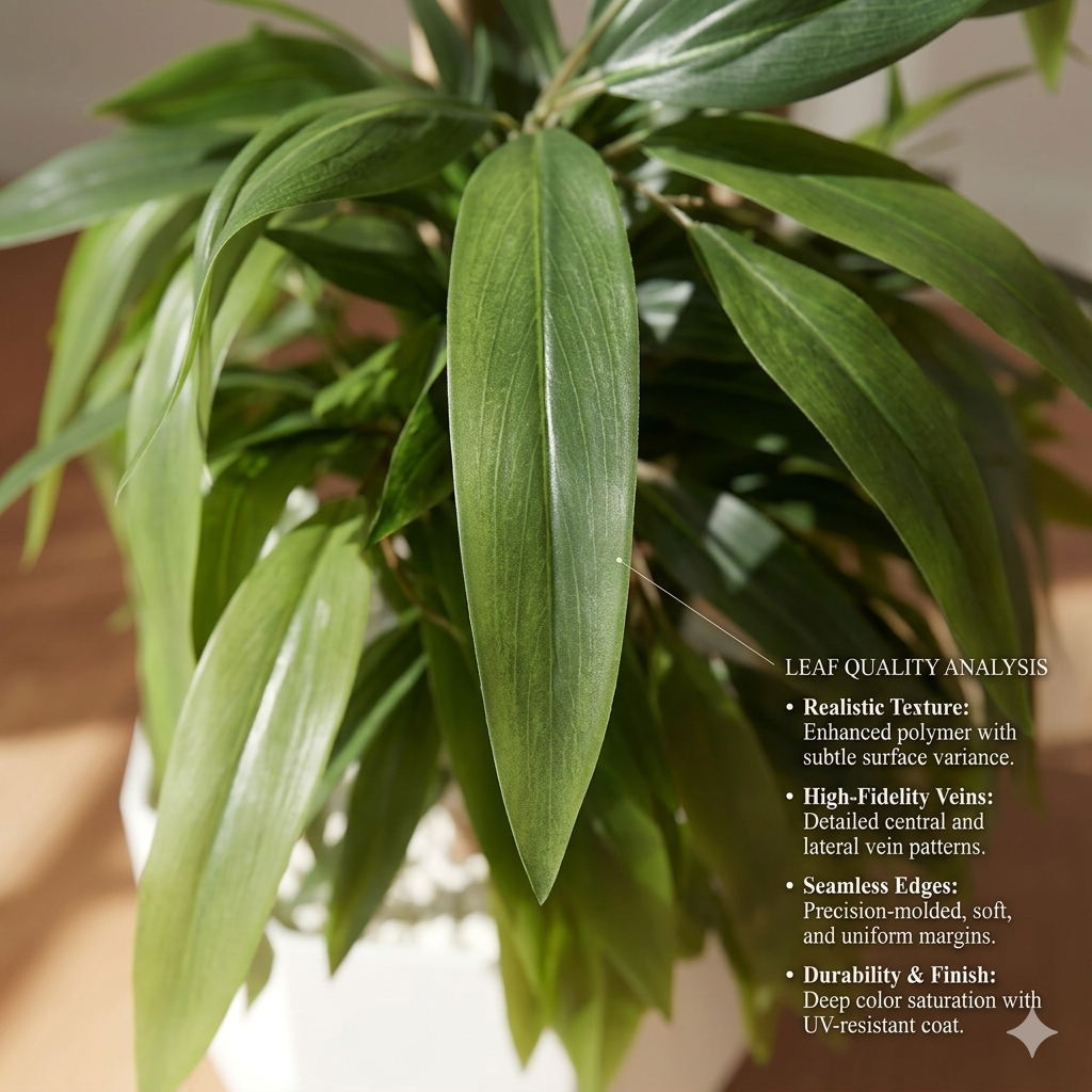 Aavana Greens 4.5 Feet (135 CM) 3 Tier Artificial Bamboo Plant Sticks Without Pot | Tall Decorative Indoor Plant for Living Room, Office & Home Decor | Realistic Green Leaves | No Maintenance Faux Plant (Pot Not Included)