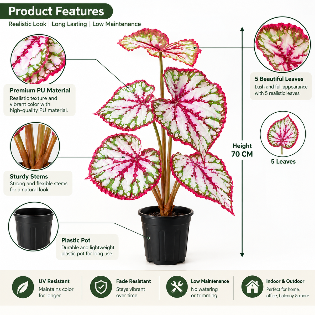 Aavana Greens (55 CM) Artificial Plant for Outdoor & Indoor