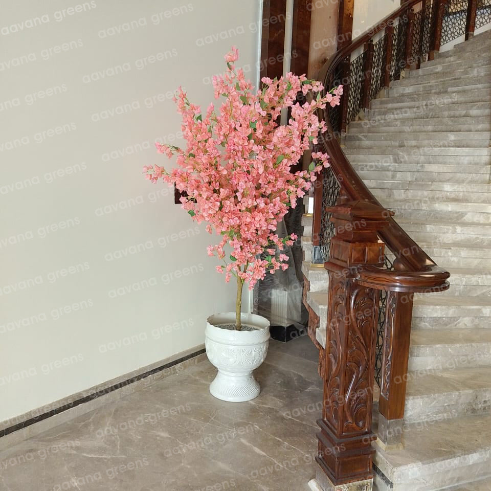 Aavana Greens 7 Feet (210 CM)  Artificial Flowering Sakura Plant for Indoor and Outdoor, Home, Shop, Office, Restaurant Decoration, Pack of 1