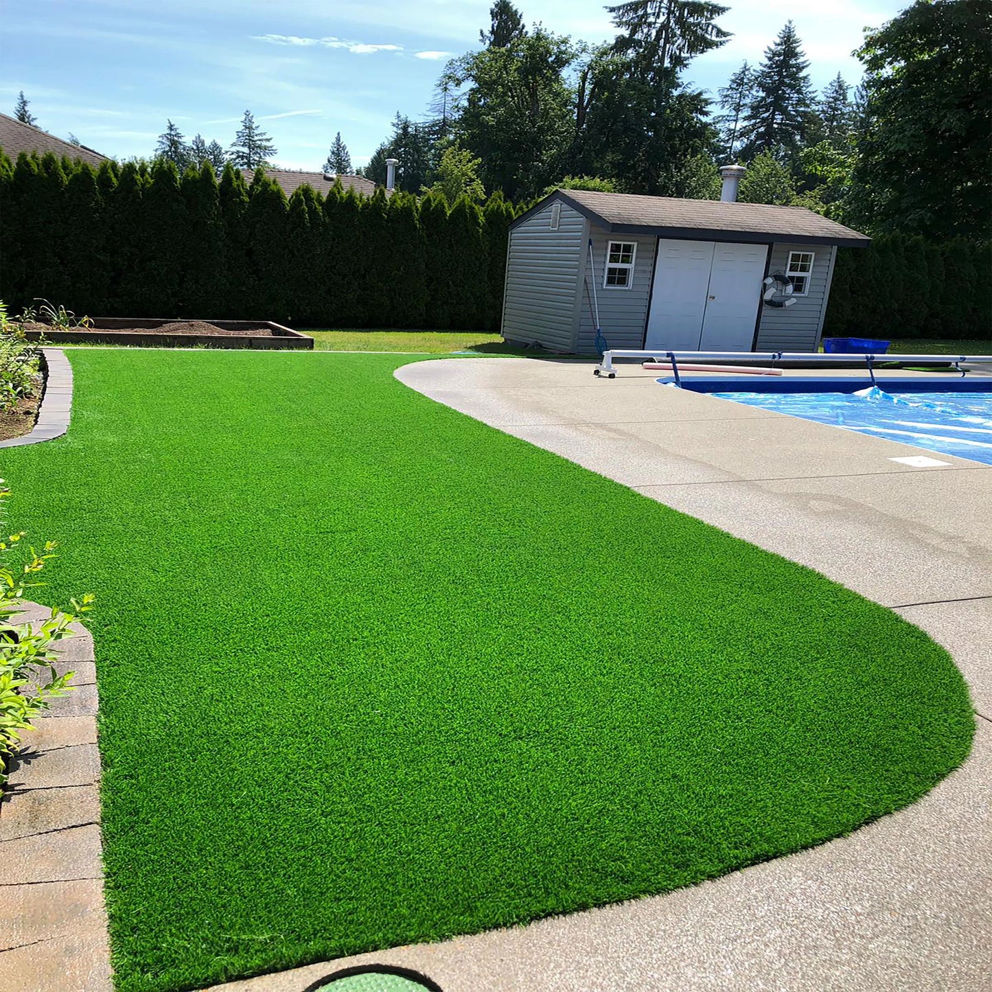 35mm German Jade Double Backing Artificial Grass 6.5 Feet Width PE & PU Material Grass For Indoor And Outdoor Use