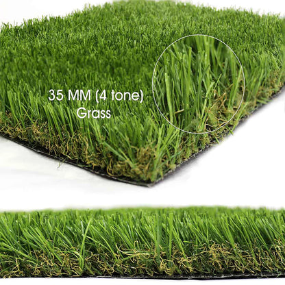 35mm German Mint Double Backing Artificial Grass 6.5 Feet Width PE & PU Material Grass For Indoor And Outdoor Use