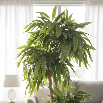 Aavana Greens 4.5 Feet (135 CM) 3 Tier Artificial Bamboo Plant Sticks Without Pot | Tall Decorative Indoor Plant for Living Room, Office & Home Decor | Realistic Green Leaves | No Maintenance Faux Plant (Pot Not Included)