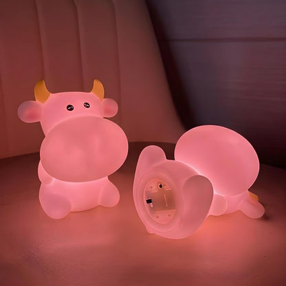 Aavana Greens Cow-Shaped Night Light Lamp for Kids, Battery Operated LED, Cute Bedroom Light for Baby & Toddler, Eye-Caring Gift for Girls & Boys (Pink)