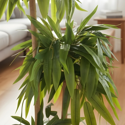 Aavana Greens 4.5 Feet (135 CM) 3 Tier Artificial Bamboo Plant Sticks Without Pot | Tall Decorative Indoor Plant for Living Room, Office & Home Decor | Realistic Green Leaves | No Maintenance Faux Plant (Pot Not Included)