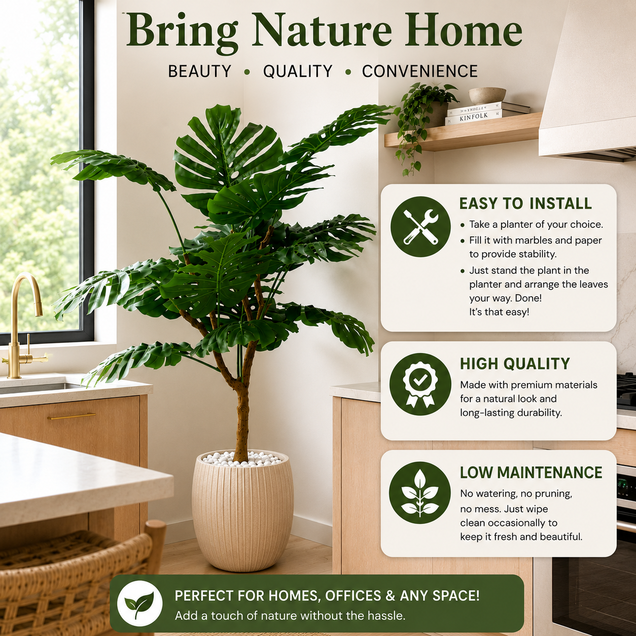Aavana Greens (135 CM) Buy Home Bloom Artificial Monstera Plant.