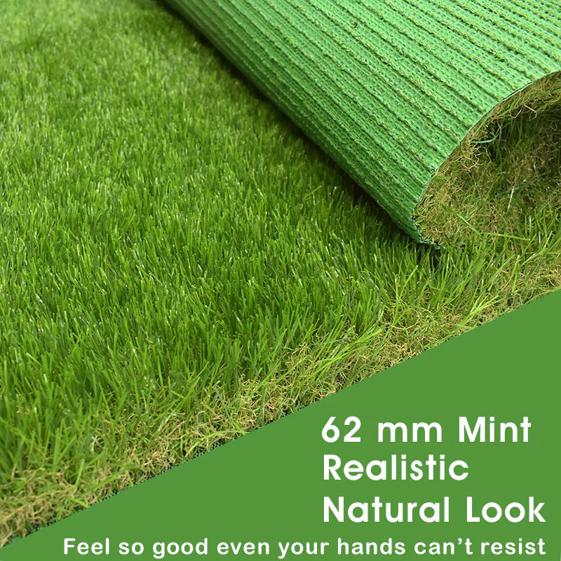 62mm German Mint Double Backing Artificial Grass 6.5 Feet Width PE & PU Material Grass For Indoor And Outdoor Use